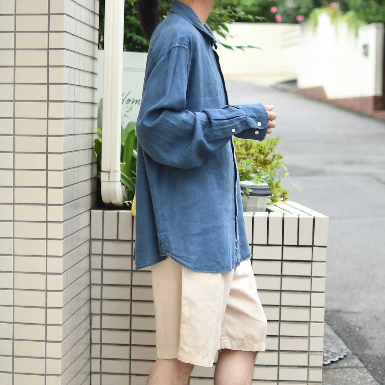 NAUTICA linen shirt blue