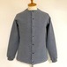 「尾州」Stripe Quilt No-Collar Snap Jacket　Charcoal