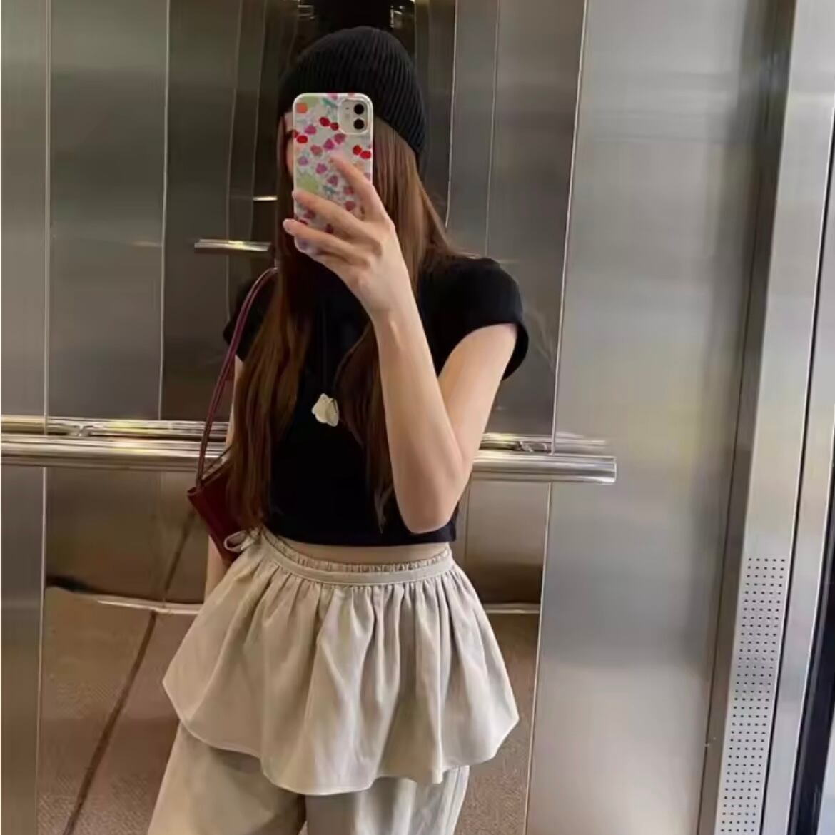 layered casual wide pants