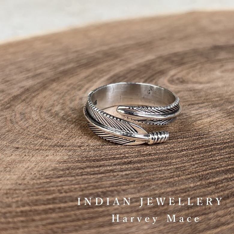 Indian Jewelry ハーヴィーメイス シルバーフェザー バングル サイズ