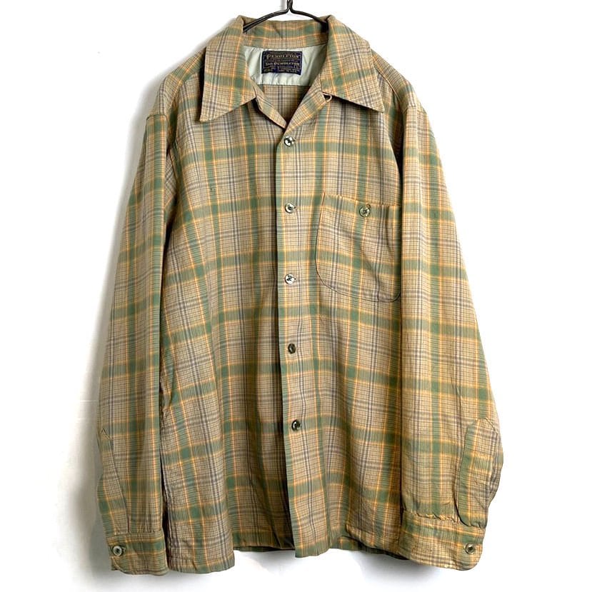 トップス 70s Pendleton Open Collar Wool Shirt 70's Pendleton Open Collar Wool Shirt