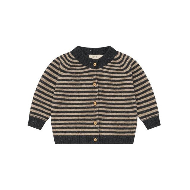 organic zoo / Charcoal Stripes Wool Cardigan / 6-12M