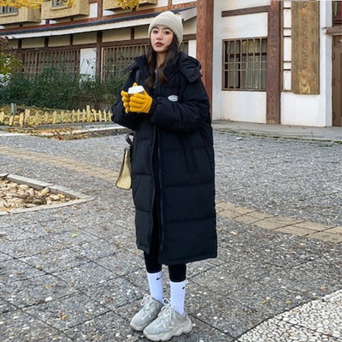 冬アウター 新しい緩い冬の綿のジャケットの女性の爆発的な肥厚綿のコートのジャケットの膝の上の長いセクションの羽毛の綿のジャケットの女性