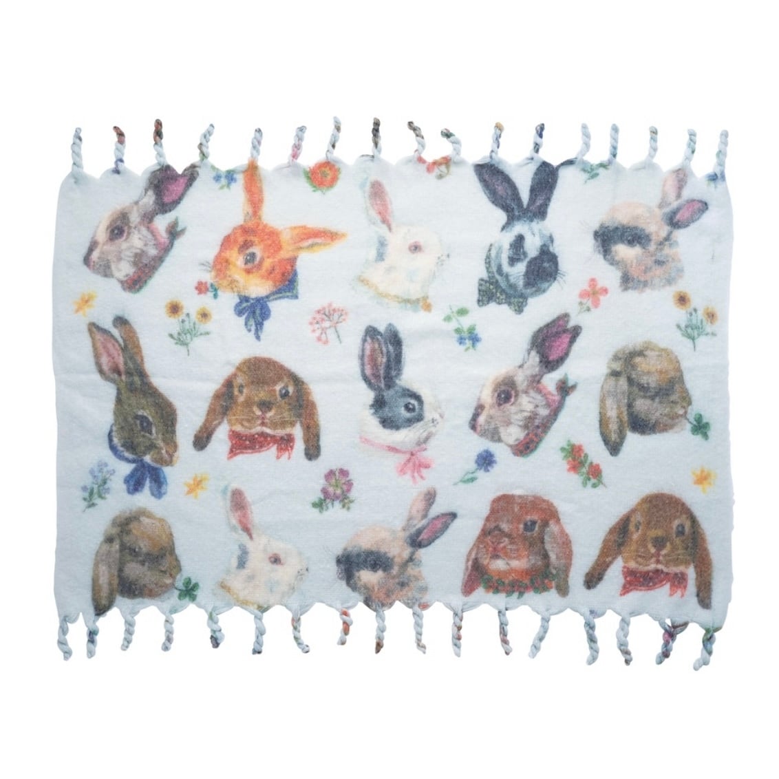 NathalieLete(ナタリーレテ)Shaggy Blanket Rabbits gray ブランケット うさぎ