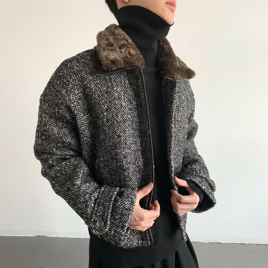 ファーカラー ジップアップジャケット 1 10211