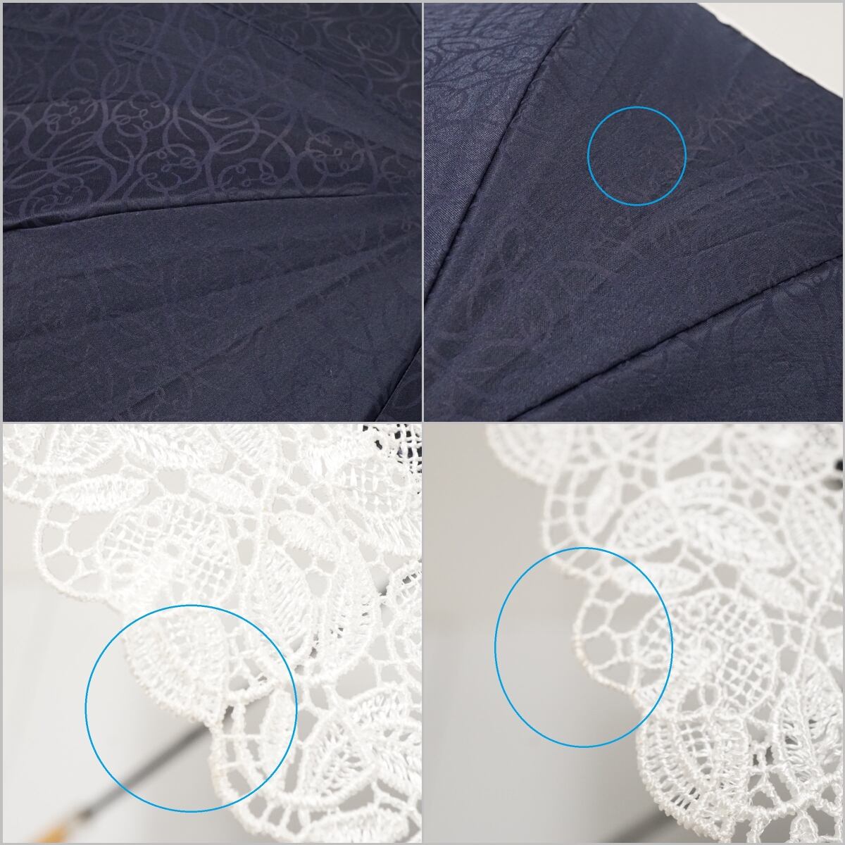 資生堂 日傘 USED美品 フラワー レース ネイビー 高級 晴雨兼用 花椿