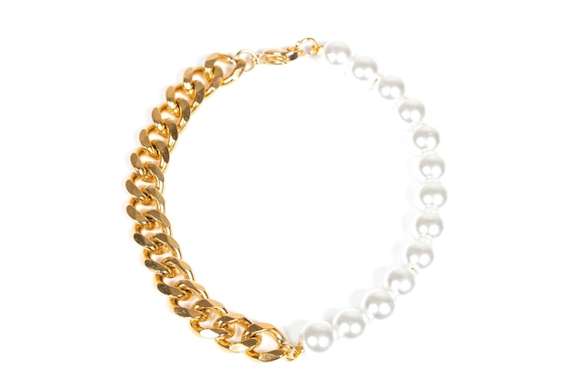 【316L pearl & chain bracelet】 / GOLD