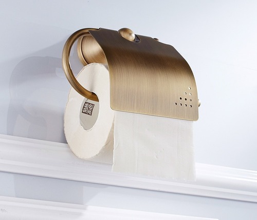 バスルーム アクセサリー ハードウェア ブロンズ トイレ 真鍮 ヨーロピアン アンティーク ペーパーロールホルダー トイレットペーパーホルダー ゴールド お風呂