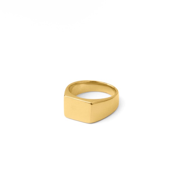 Slim square signet ring（cri0039g）