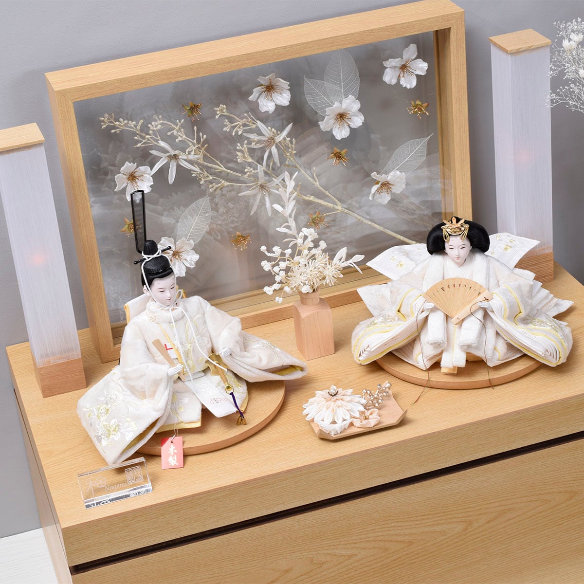 雛人形 親王飾り【La Fleur Blanche】ラフルールブランシュ｜収納上手