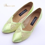 社交ダンス 衣装 スタンダード 22 1/2CM 靴 シューズ ケントダンス レディース グリーン系 黄緑 Kentdance 日本製 ヒール 舞台 イベント メッシュ 花柄 光沢 おしゃれ ダンス用シューズ フォーマル かわいい 女性用 ステージ用 発表会