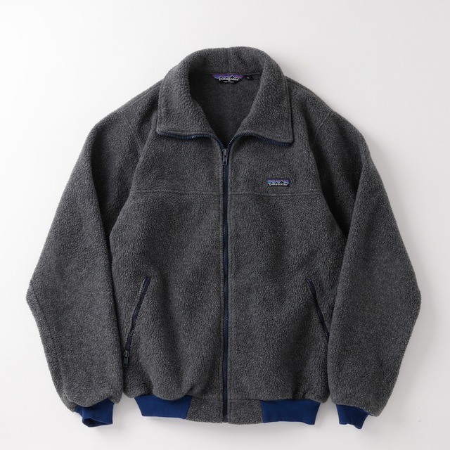 【極美品】80s Patagonia special vintage fleece jacket made in USA big size gray extra condition ／80年代 ヴィンテージ パタゴニア ボアフリース ジャケット エキストラコンディション USA製 サイズL チャコールグレー 希少アイテム
