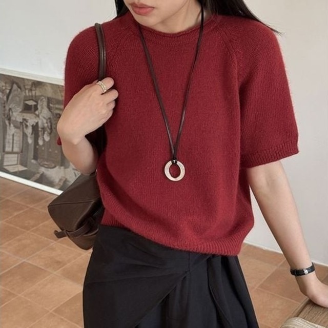 short sleeve knit pullover 14660