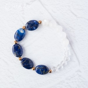 未来を照らす夜空の月［ラピスラズリ／ムーンストーン／水晶／ヘマタイト］