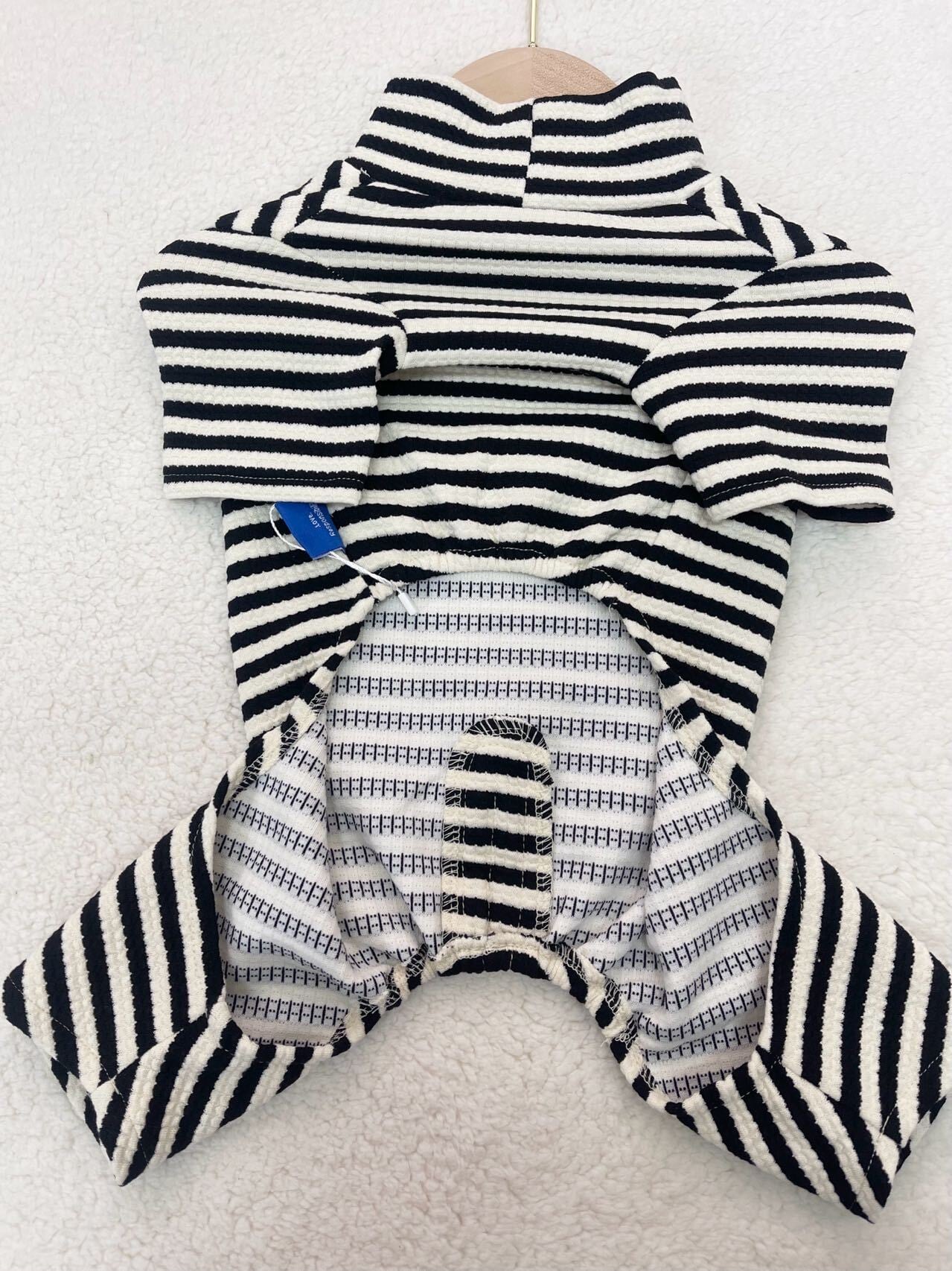 2025年春新作】 犬服 フレンチブルドッグ ボーダー ロンパース つなぎ