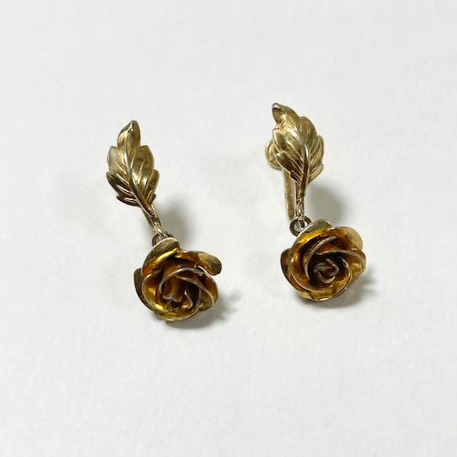 Vintage Bond Boyd Gold Plated Sterling Leaf & Flower Dangle Earrings