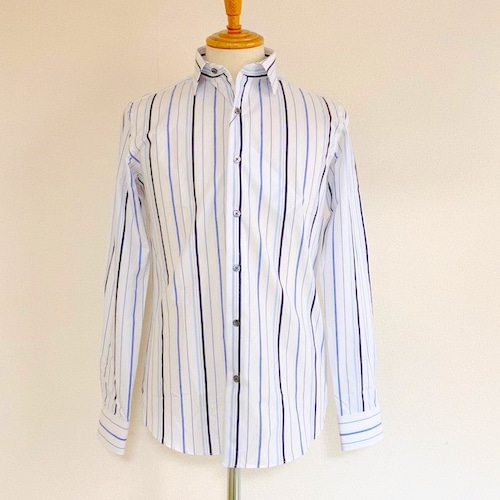 Diagonal JQ Stripe Shirts　Blue