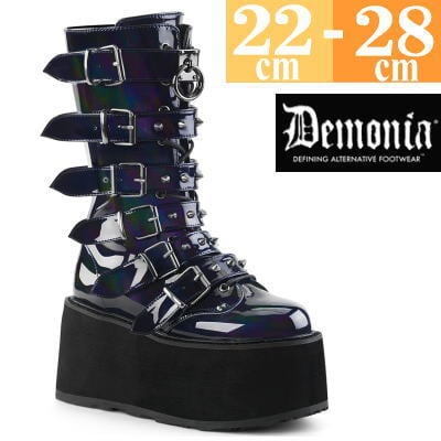 サイズ交換OK】Demonia(デモニア)正規保証品 厚底 ブーツ 黒 サイズ交換OK】Demonia(デモニア)正規保証品 厚底 ブーツ 黒