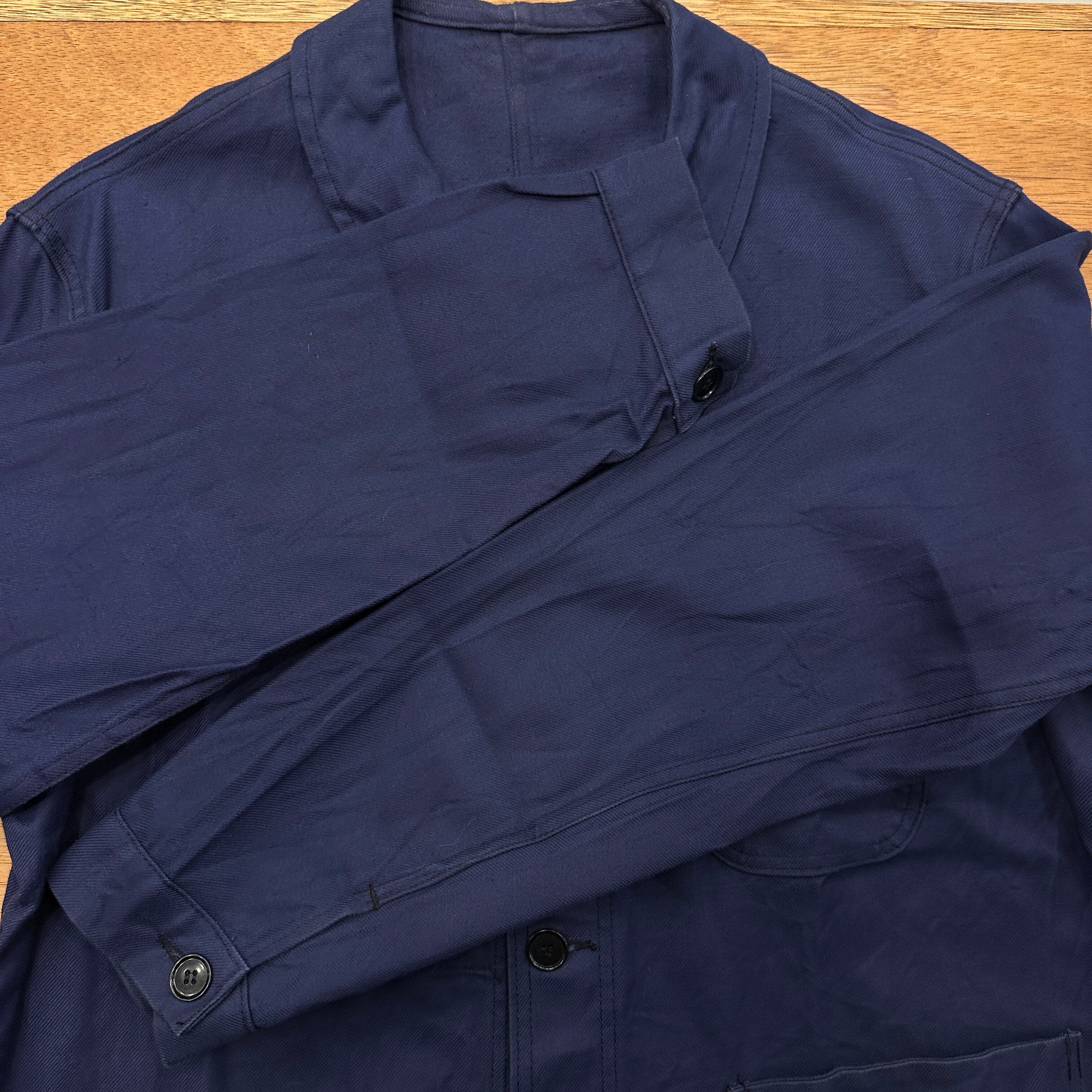 50S ADOLPHE LAFONT V-POCKET BLUE COTTON TWILL WORK JACKET ⑧