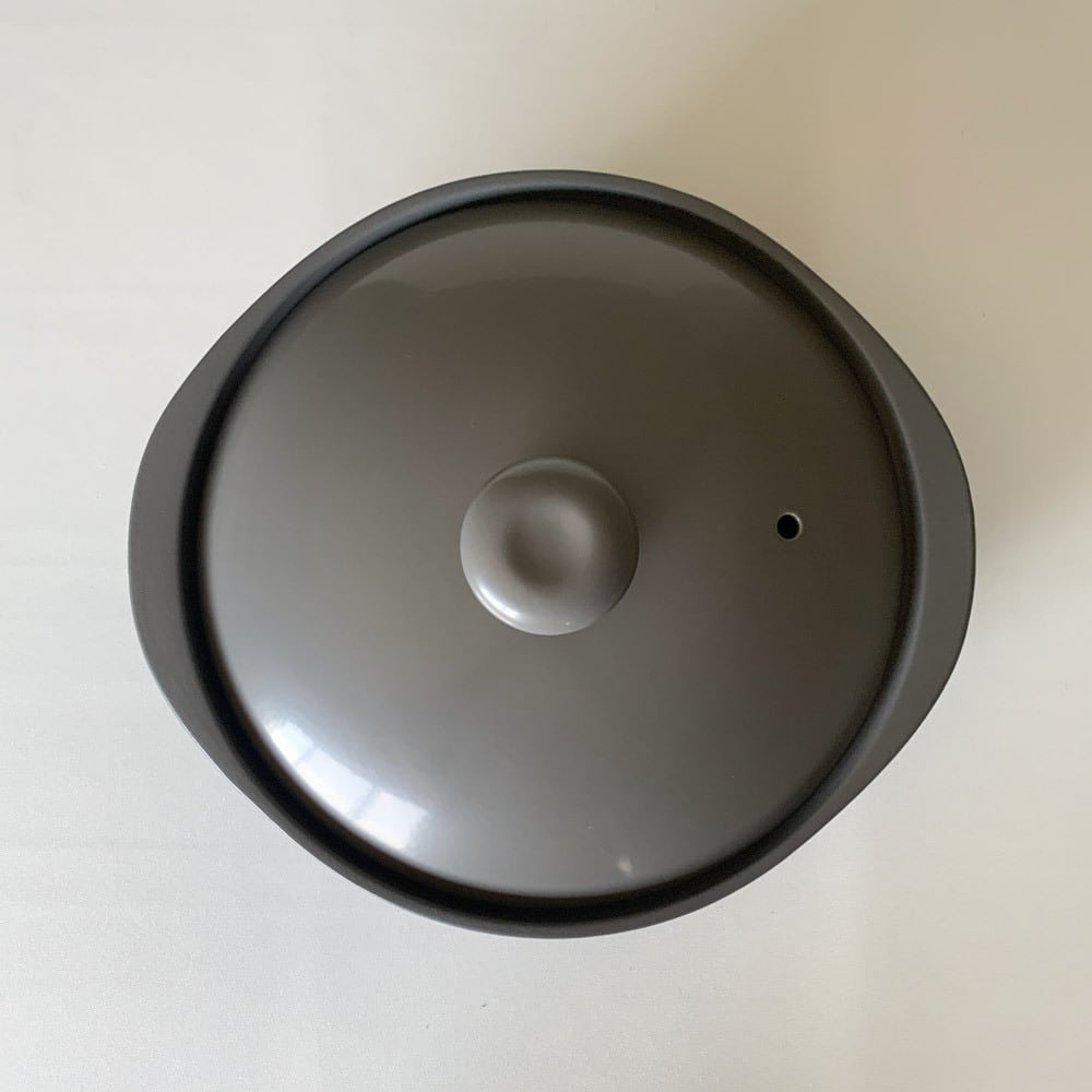 土鍋 9号 IH 直火兼用 カルーナ 軽量クレイポット L グレー 3〜4人用