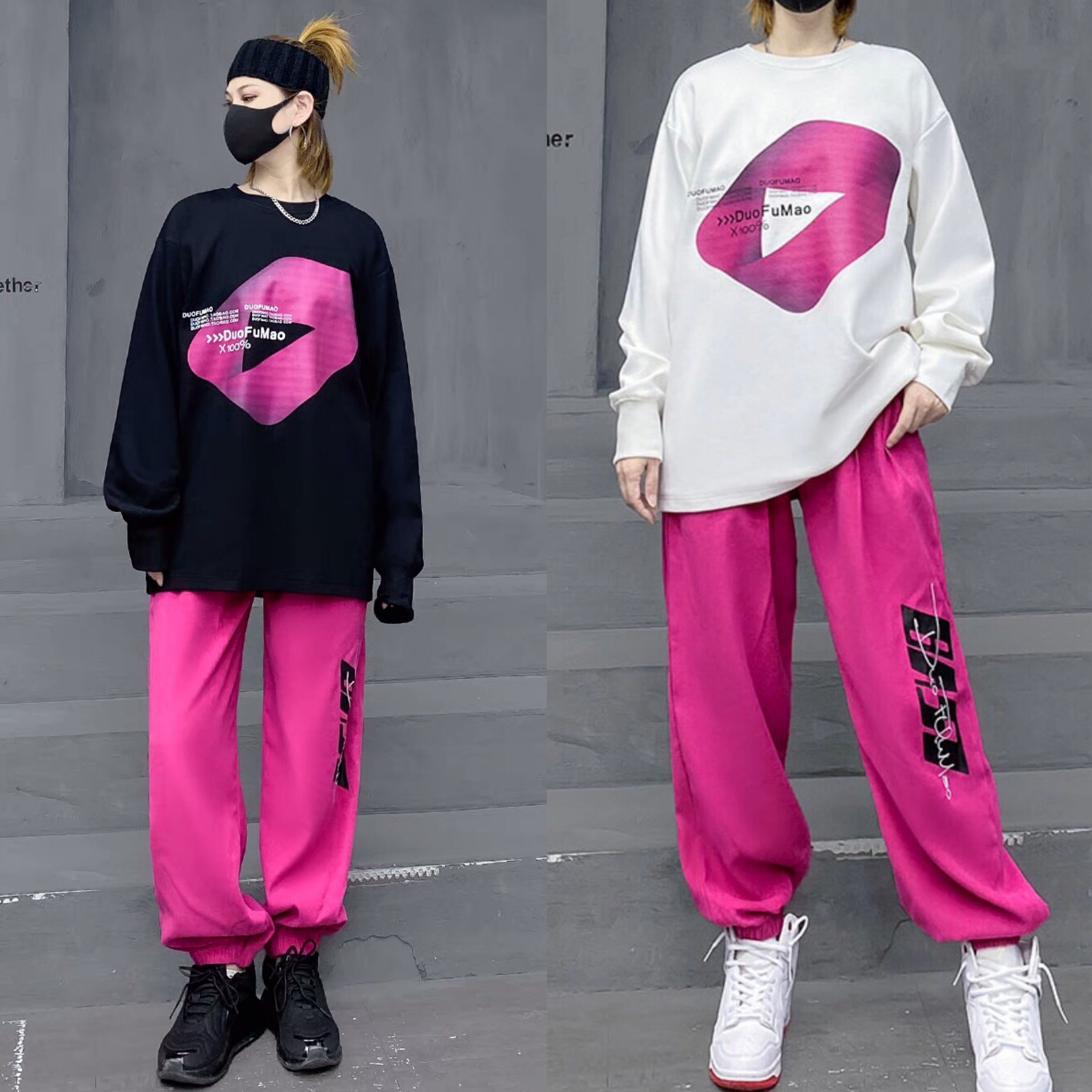 セットアップ】パンツ 黒 白 トップス ボトムス スウェット パーカー