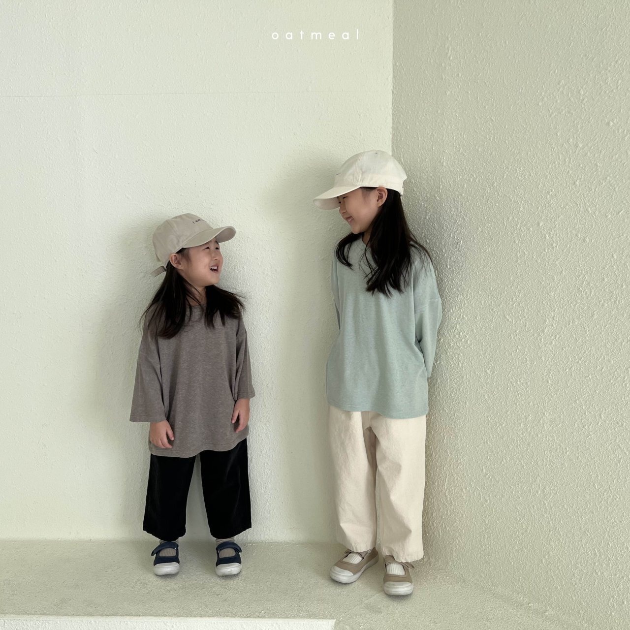 【oatmeal】7部袖ベイクラウンドTシャツ(くすみミント)100〜140cm - 9