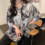 marble print shirt / l0410