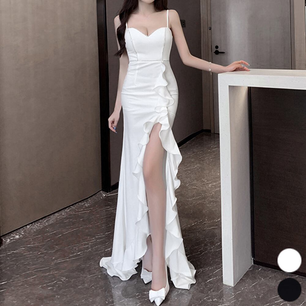 キャバドレス ロングドレス シンプルセクシーロングキャバドレス 大人