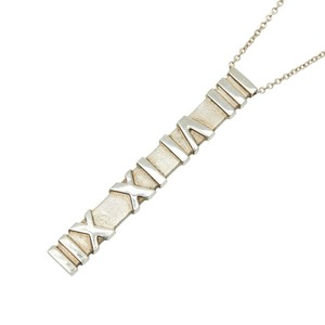 ティファニー アトラス プレート チェーン ペンダント ネックレス シルバー SV925 シルバー レディース TIFFANY&Co. 【中古】
