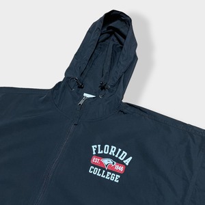 【champion】アノラックパーカー プルオーバー ジャケット ハーフジップ ウィンドウブレーカー ワンポイントロゴ プリント フーディー カレッジ フロリダ大学 FLORIDA COLLEGE XL ビッグシルエット ライトアウター 春物 us古着