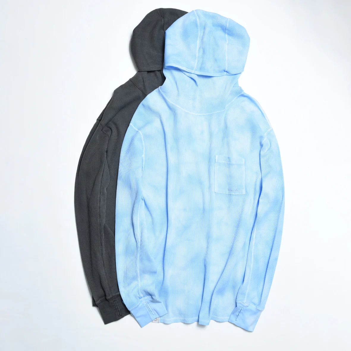 シャルボン charbon WOOL TIE DYE HOODIE SIZE:M charbon / PIGMENT DYE WAFFLE HOODIE（Light Blue） | 道がまっすぐ