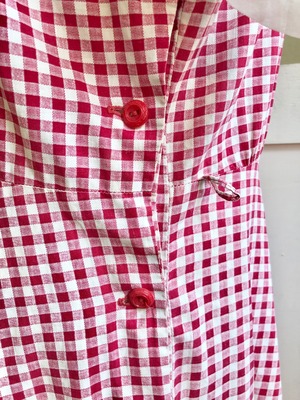 40s Red Gingham check Sun dress