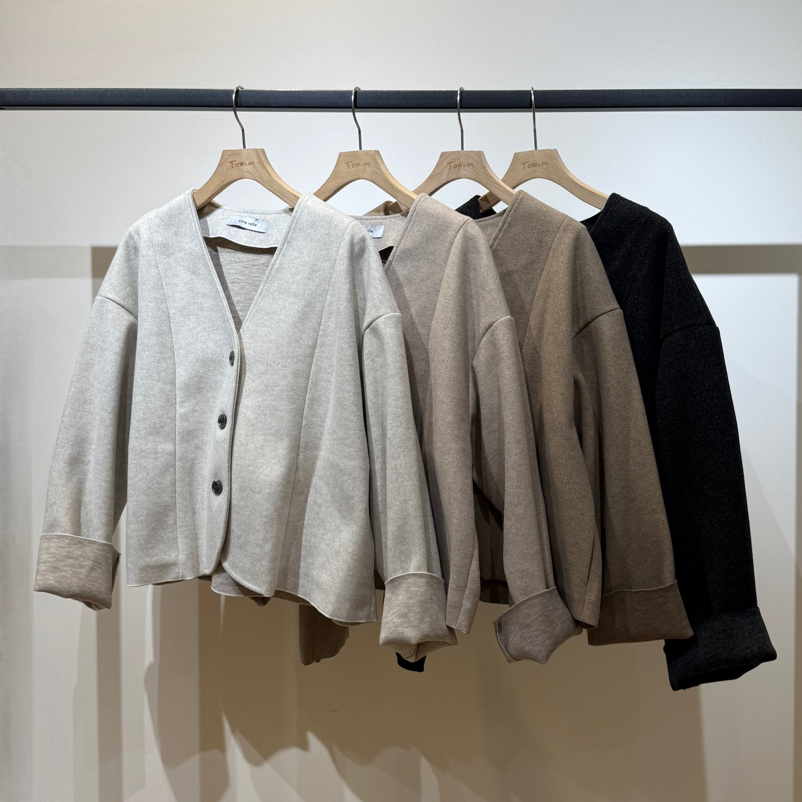 【限定店舗】ジャージノーカラーワイドジャケット