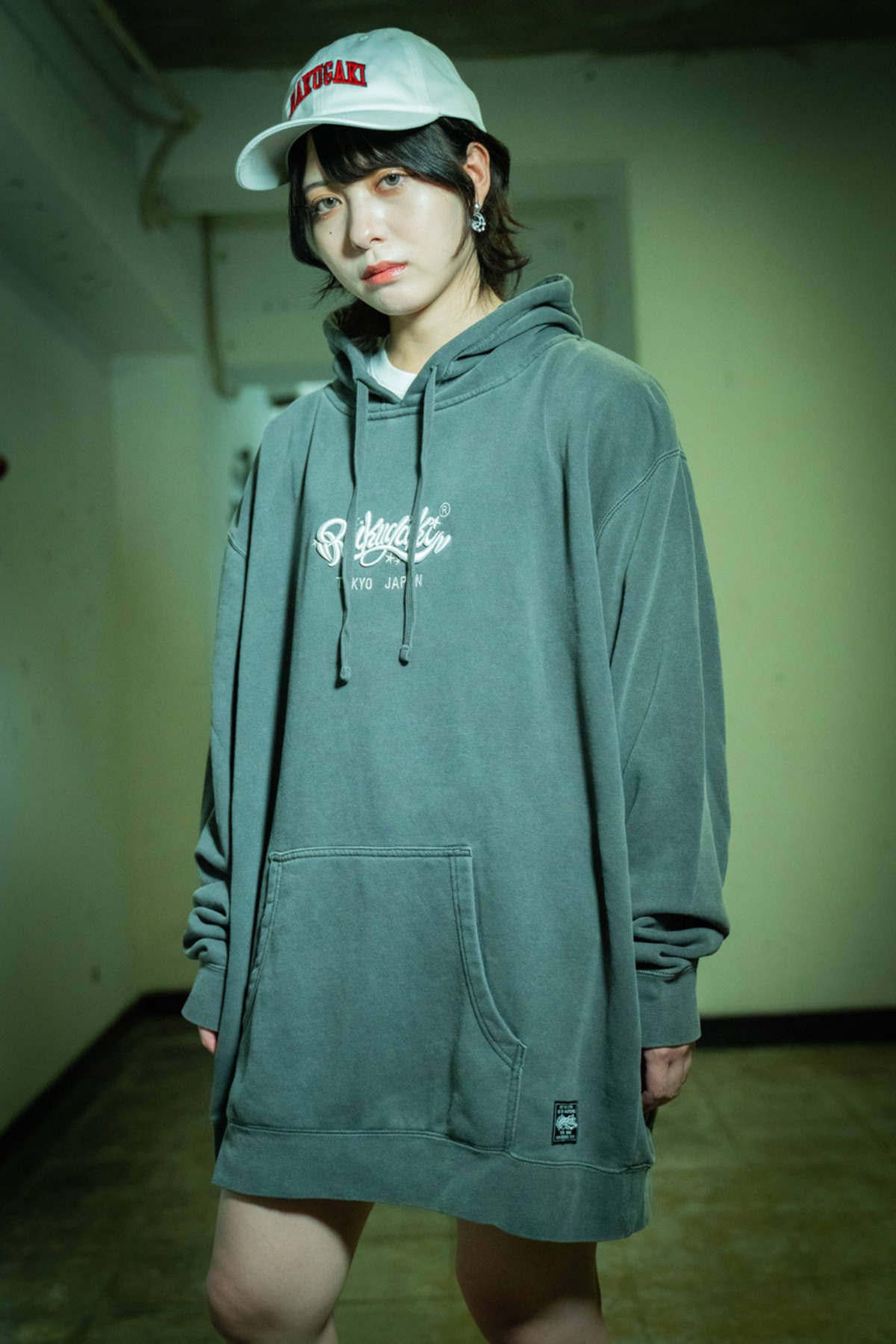 Rakugaki “MAIN LOGO” Pigment Dye Parka Black | RAKUGAKI ONLINE STORE
