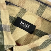 BOSS HUGO BOSS ヒューゴボス ヘリンボーン チェック柄 長袖 ネルシャツ /メンズ