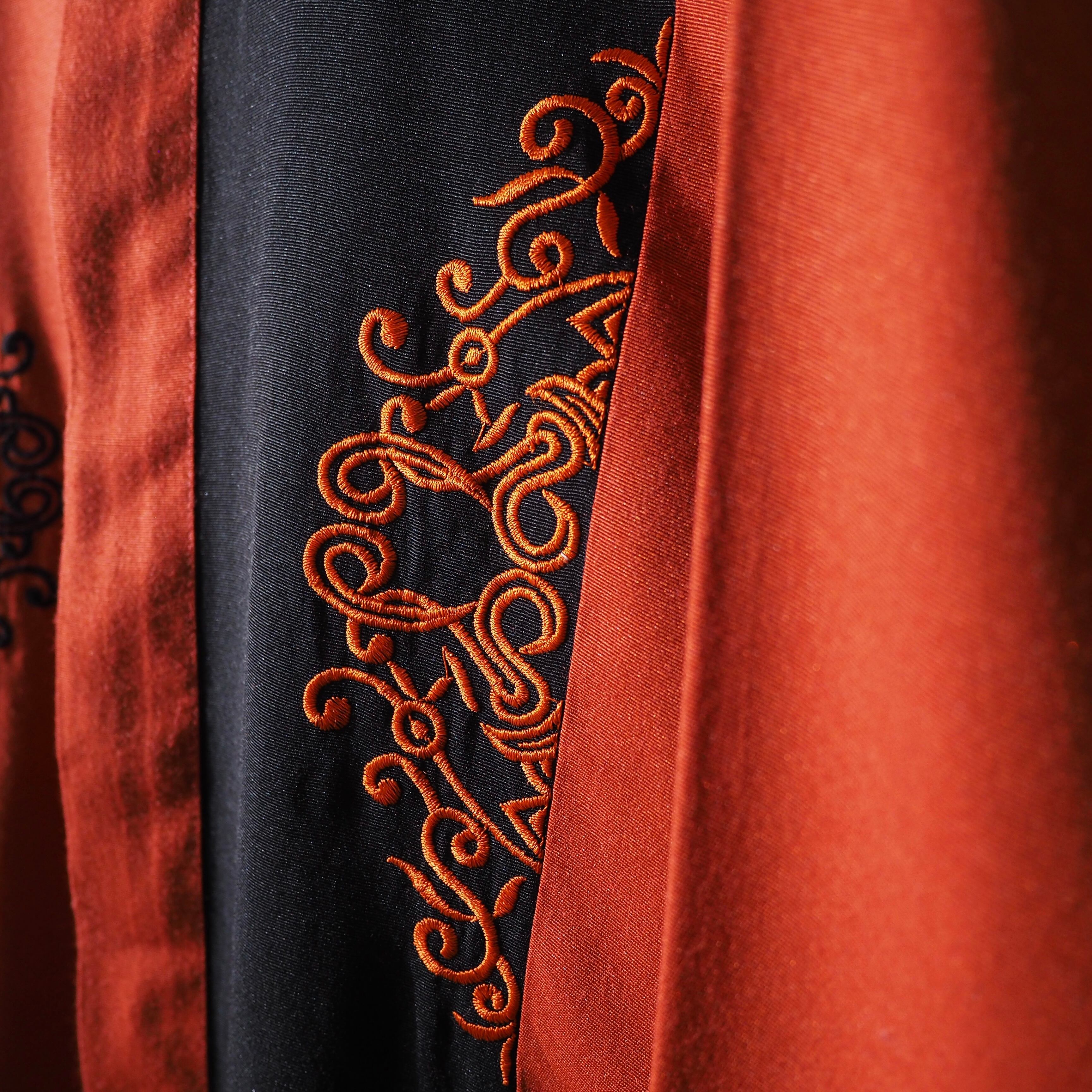 1990s " Pronti " Bi color × Embbossed vintage Band callar shirt