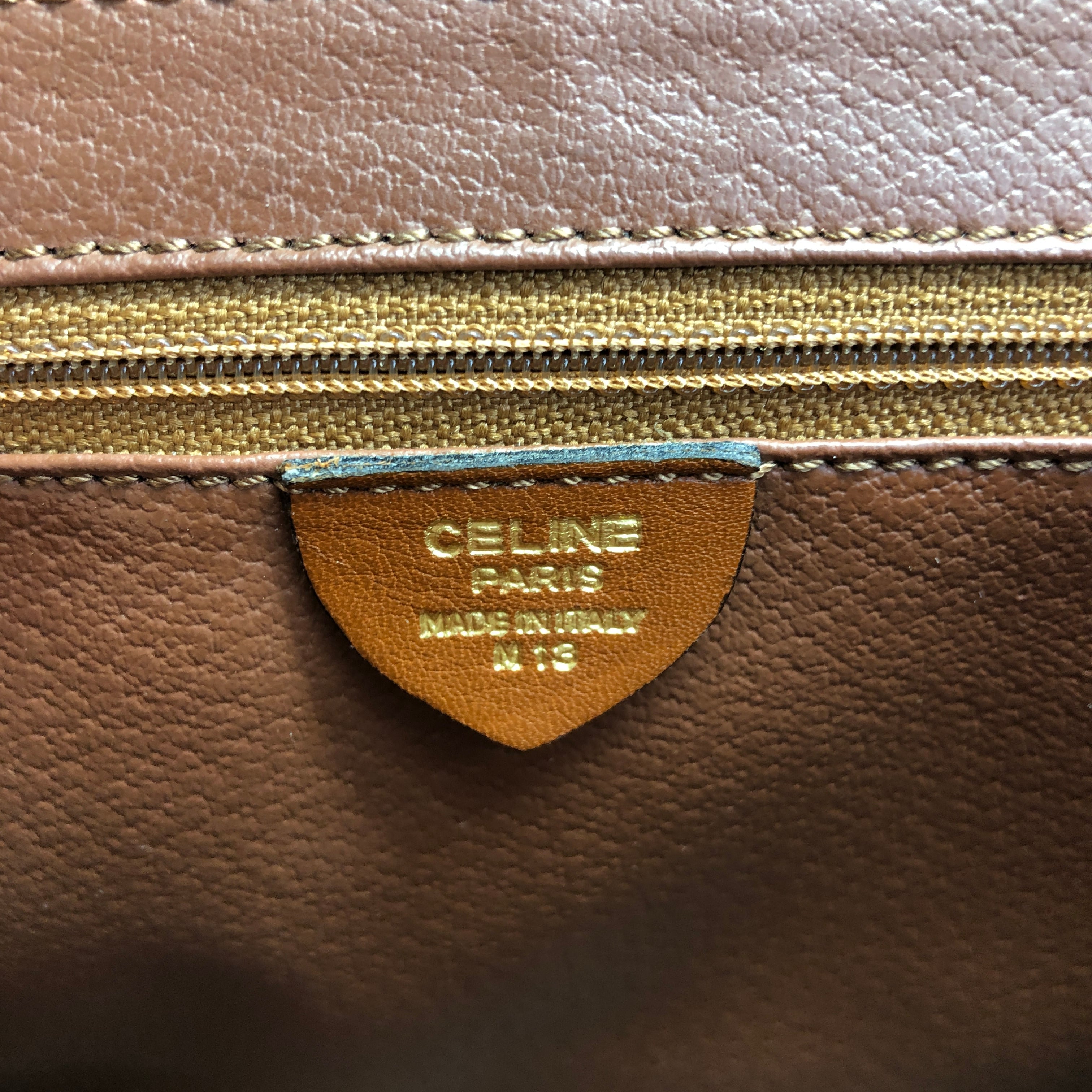 CELINE セリーヌ ショルダーバッグ ブラウン ガンチーニ レザー