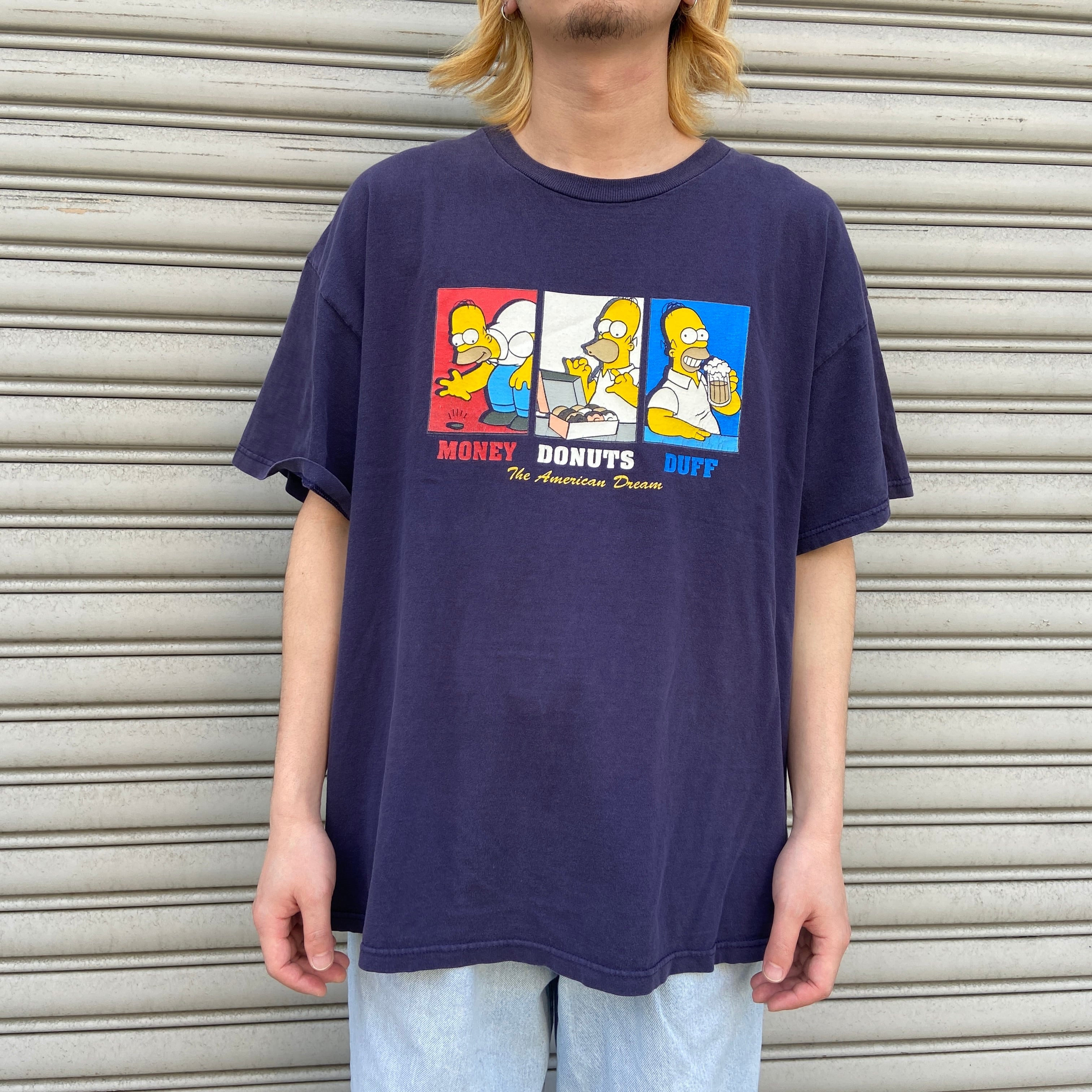 送料無料  キャラT プリントTシャツ ネイビー XL