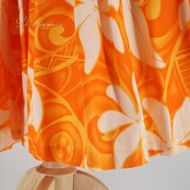 フラダンス 衣装 パウスカート セキノレーシングスポーツ オレンジ系 日本製 シングル ティアレ柄 ツーカラー かわいい 鮮やか 華やか 明るい 橙 白 ハワイアン アロハ ハワイアンプリント フラ ダンス レッスン 練習 フラダンス用スカート おしゃれ 花柄