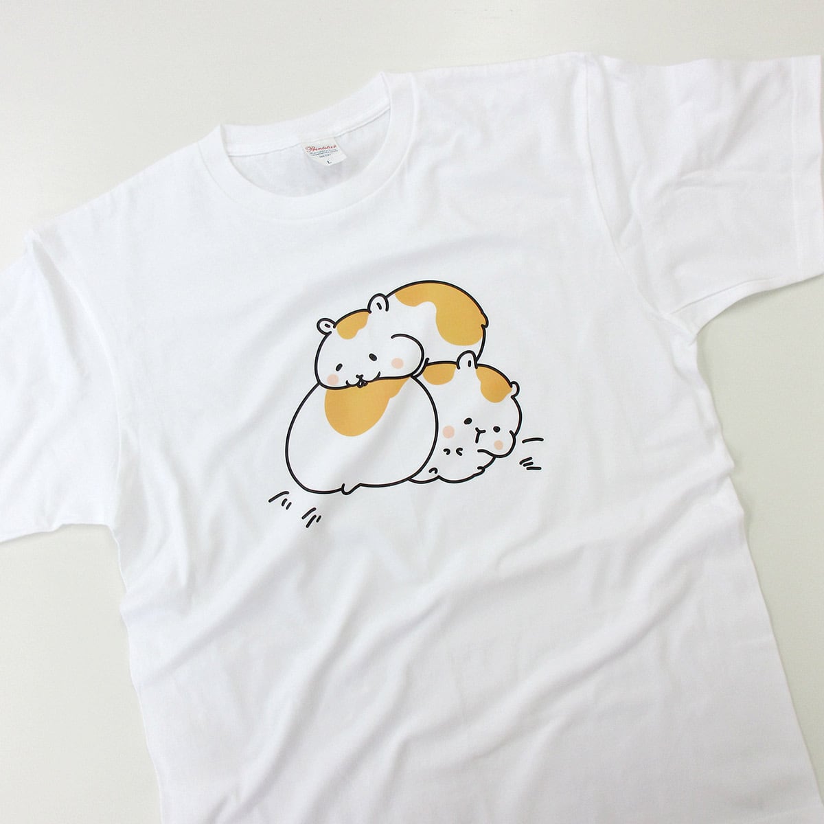 ハムスター じゃれあう3匹 Tシャツ am91 かわいい ハム イラスト アニマルtシャツ