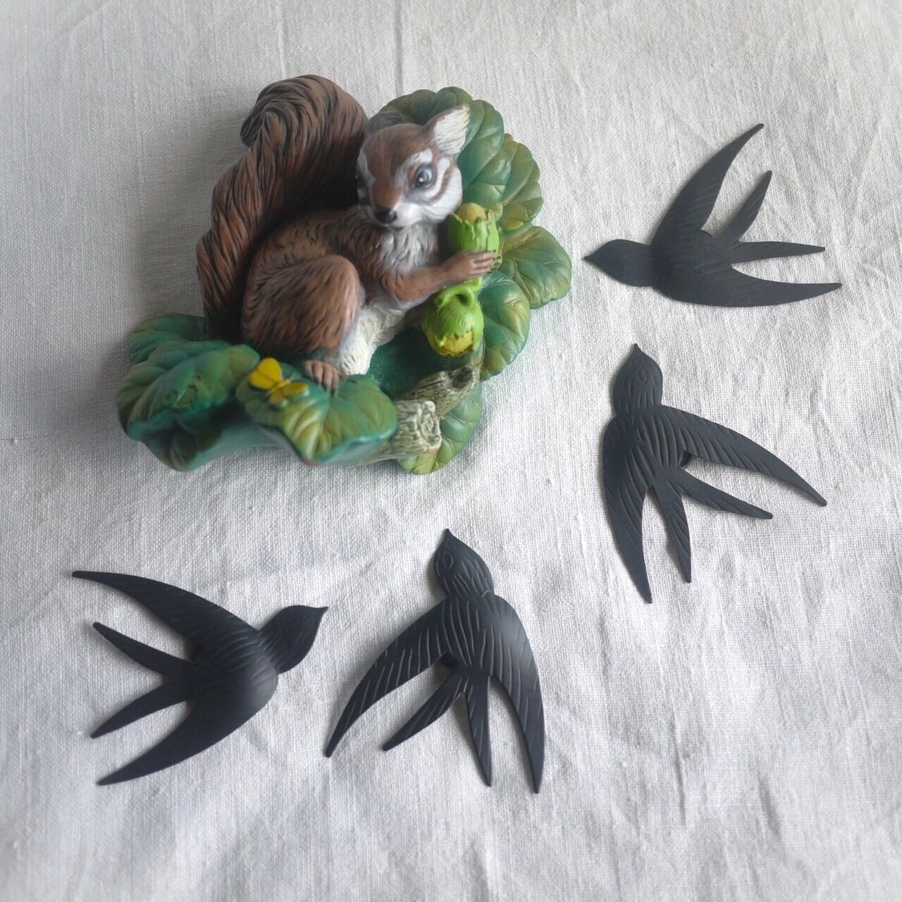 ツバメ ウォールデコレーション2P ブラックアイアン ドイツ