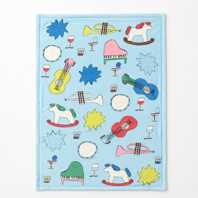 【 OLYA 】 Double layer Blanket "ブランケット" / Music fun（入荷待ち 発送7/24〜）