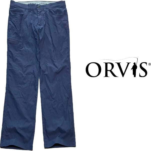 1点物◇オービスORVIS紺ナイロンストレッチパンツ中古チノパン古着