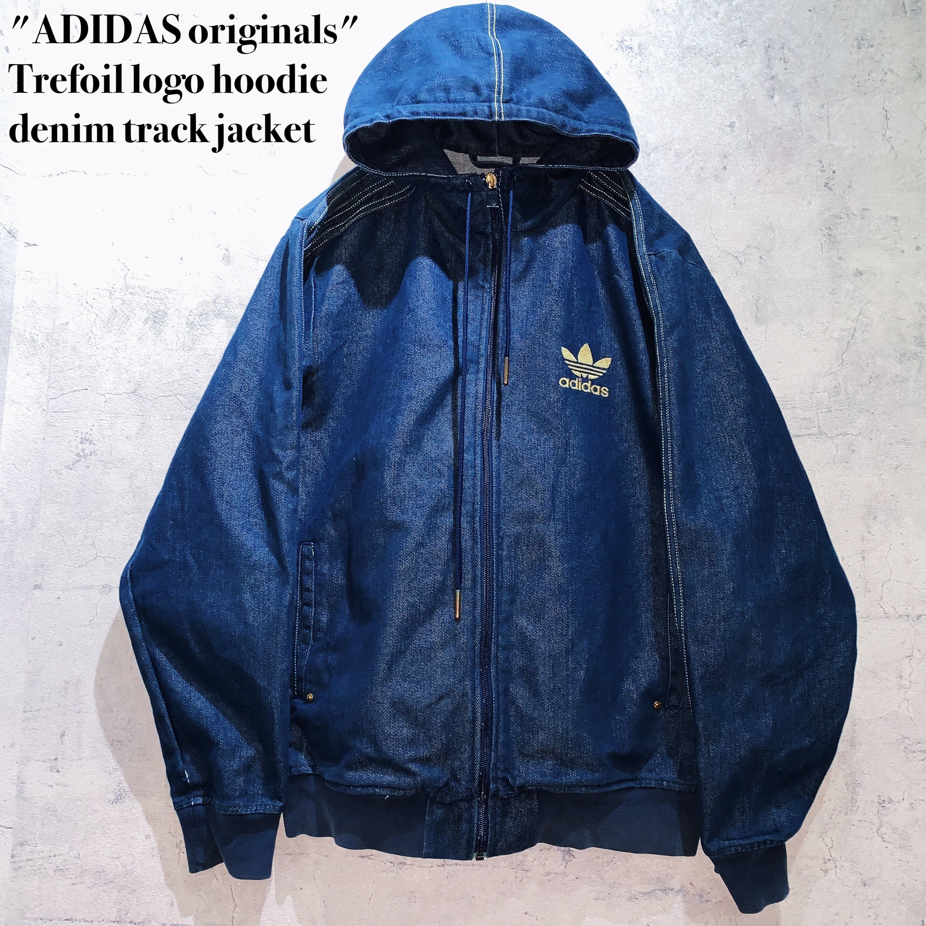 ADIDAS originals"Trefoil logo hoodie denim track jacket | ayne