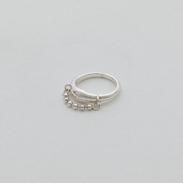 Round shape ballchain ring small Silver