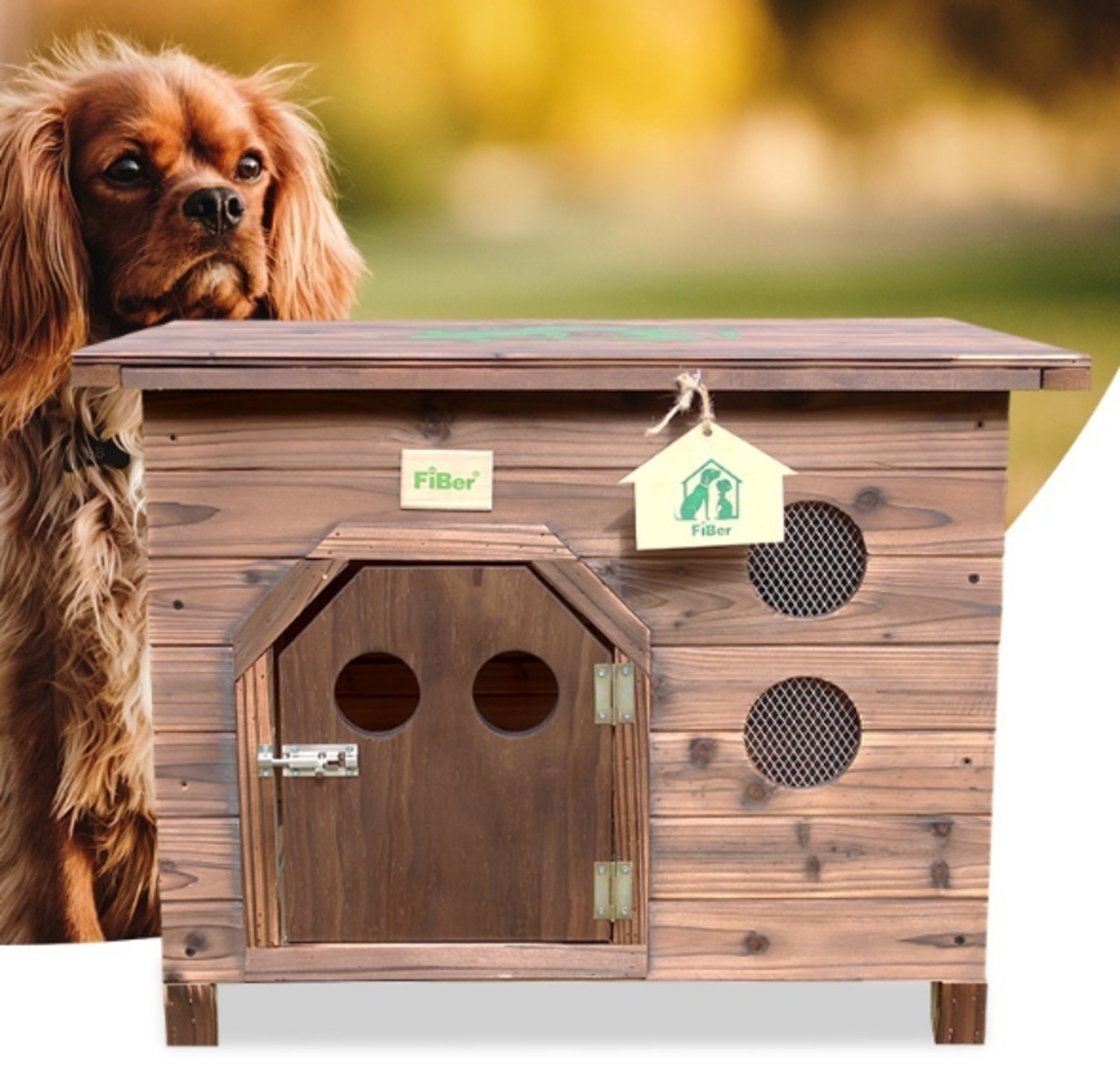 木製 犬舎 木でつくる犬小屋 サイズ 670×490×460mm 小型犬 中型犬 大型