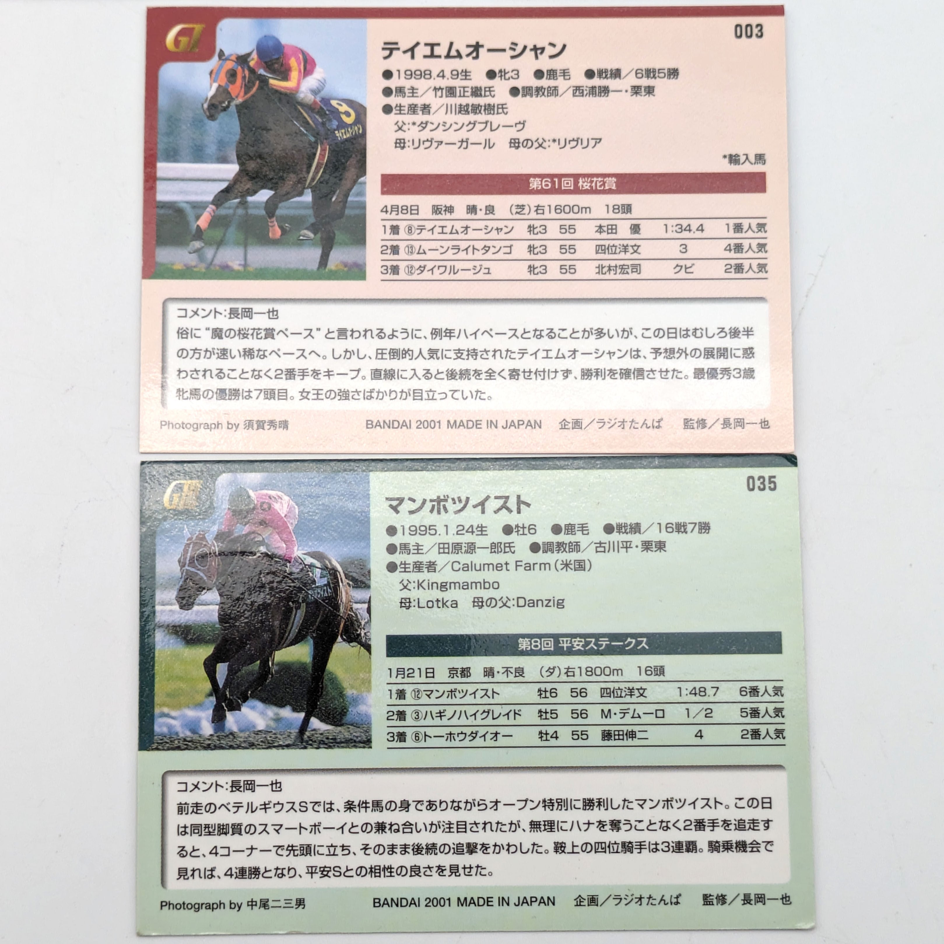 BANDAI(バンダイ)・サラブレッドカード・競馬カード・メモリアルカード