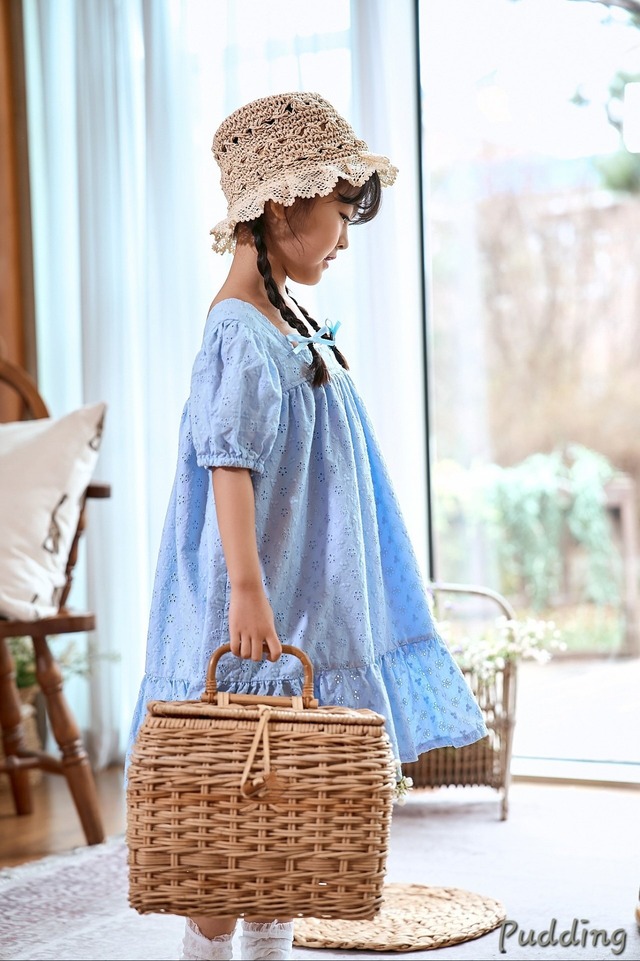 【予約】<PUDDING>  Washed embroidery dress　