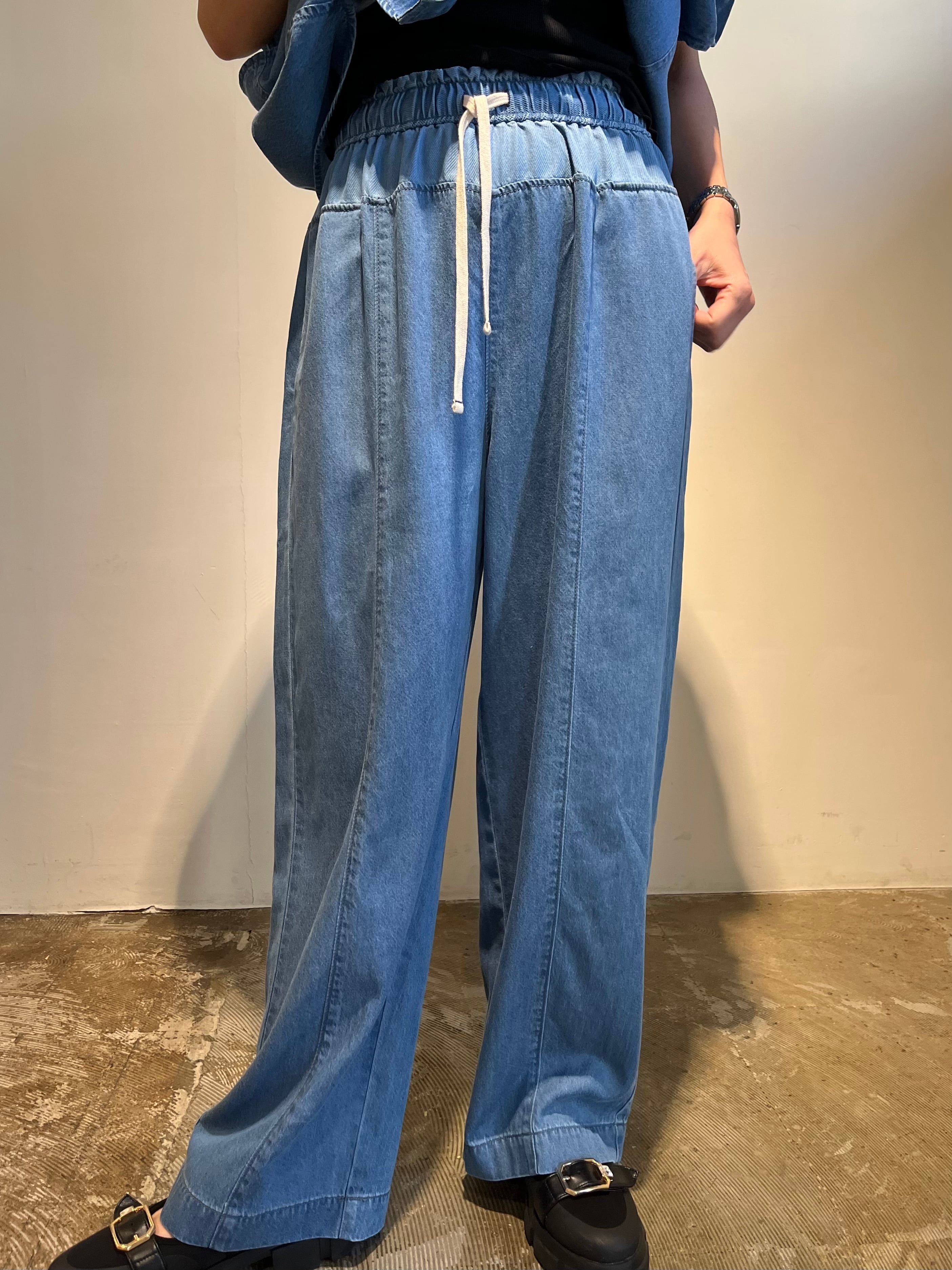 EimeeLaw エイミーロウ ツィードベスト デニム　ボタン 38 エイミーロウ Eimee Law テンセルデニムレイヤードワイドPT | Sister