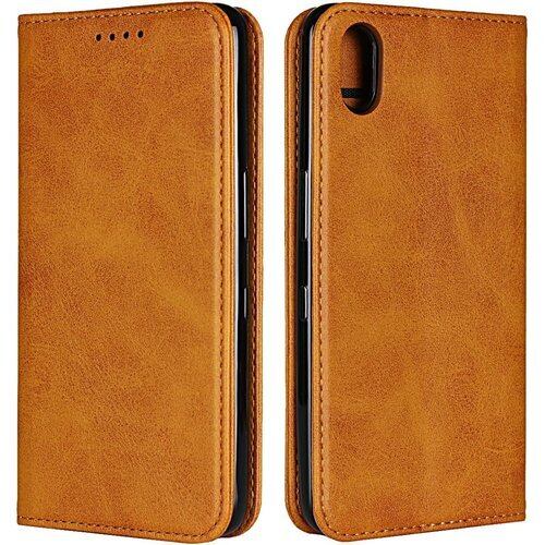 Pelanty Android One S4 ケース DIGNO J 704KC 手帳型ケース 携帯カバー 合成皮革 + TPUケース 内蔵磁気 財布型カバー 収納ポケット 横置きスタンド機能 スマホケース 耐衝撃性 淡い茶色 408